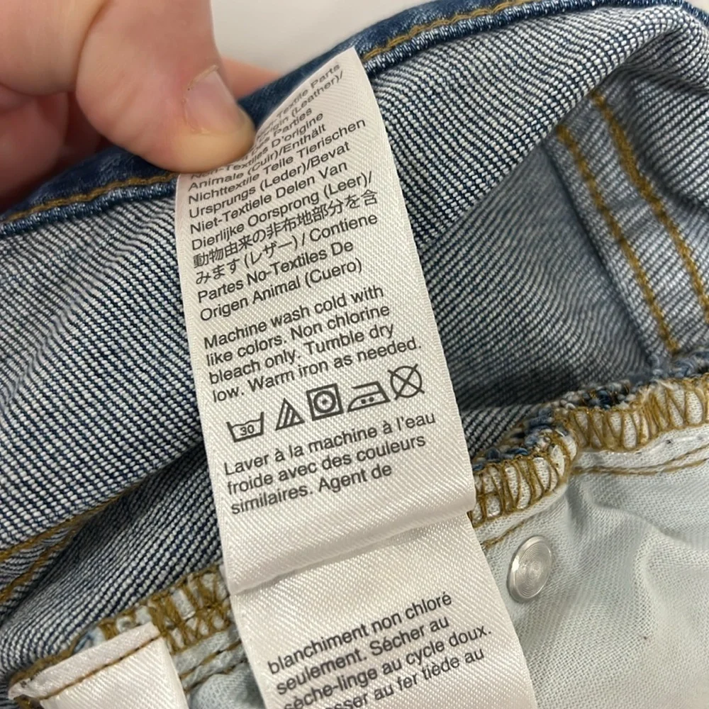 J. Crew‎ Slim Broken-in Boyfriend Patchwork Distressed Blue Denim Jeans Size 27